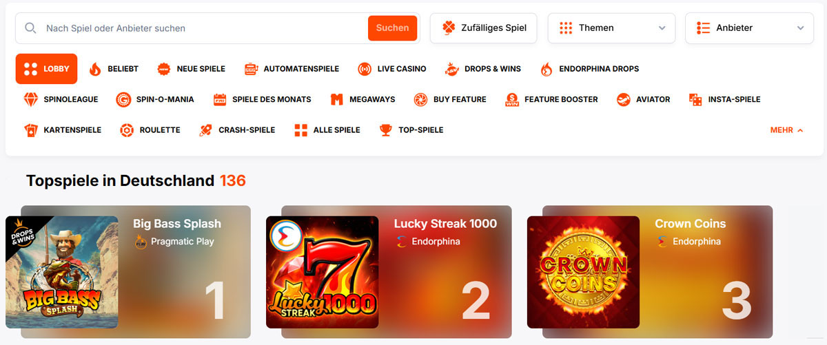 Spiele und Software im Vulkan Spiele Casino