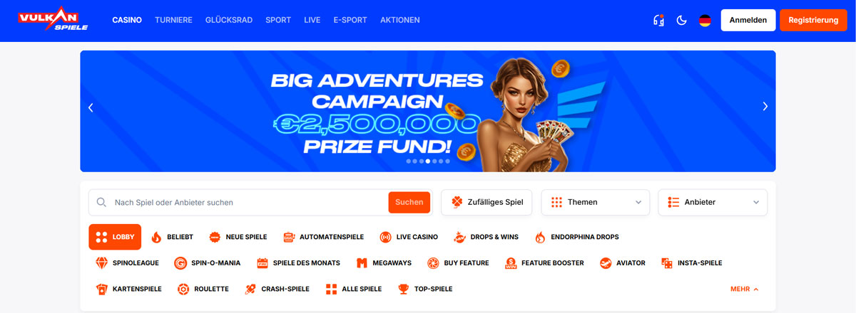 Offizielle Website von Vulkan Spiele Casino